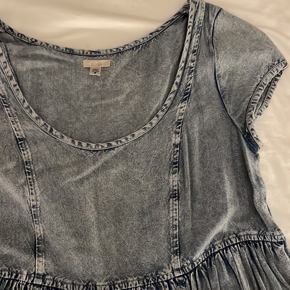 Ecote Urban Outfitters Flowy Cotton Denim Print Flowy Babydoll Dress - Picture 3 of 7